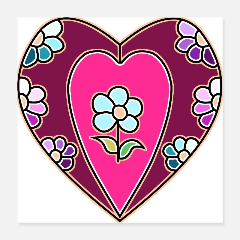 Herz Poster 40x40 cm