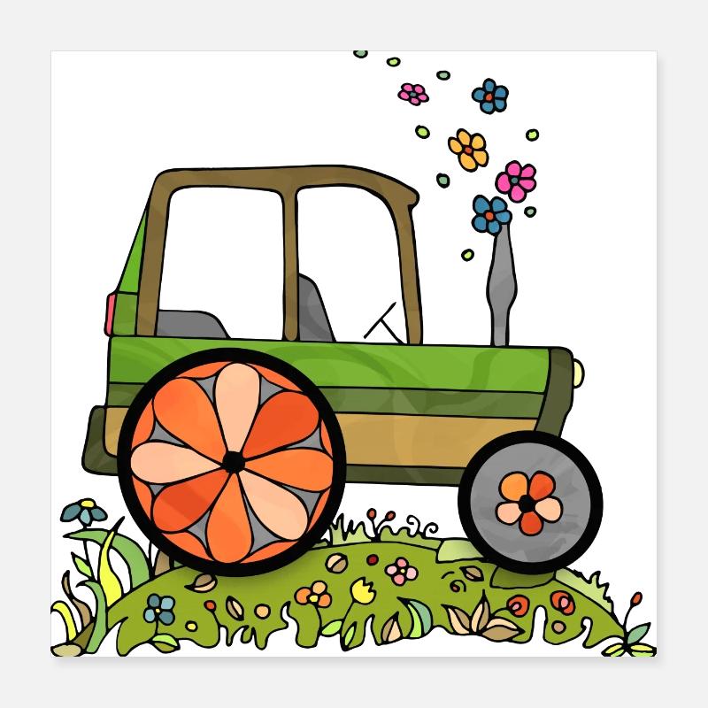 Tractor Poster 16" x 16" (40x40 cm)