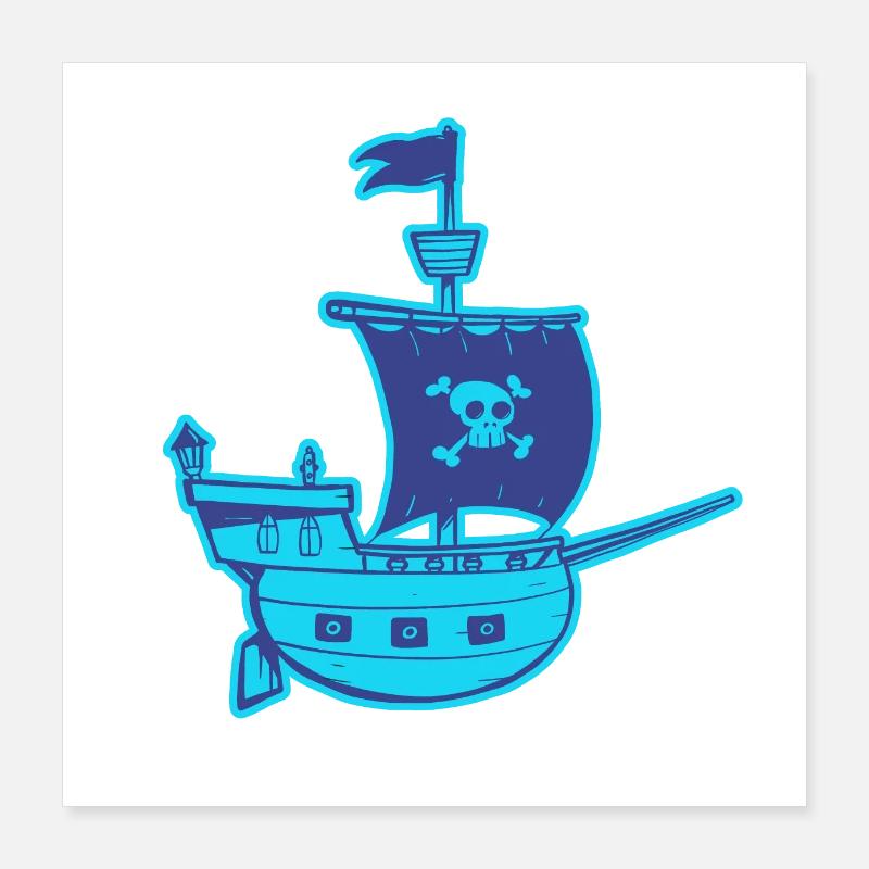 Le Bâteau Pirate Poster 40 x 40 cm