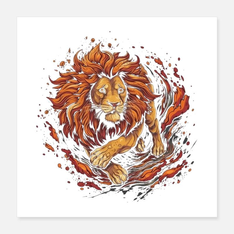 Lion Poster 16" x 16" (40x40 cm)