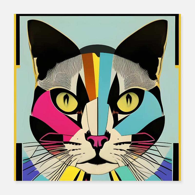 Katze Fred Poster 40x40 cm