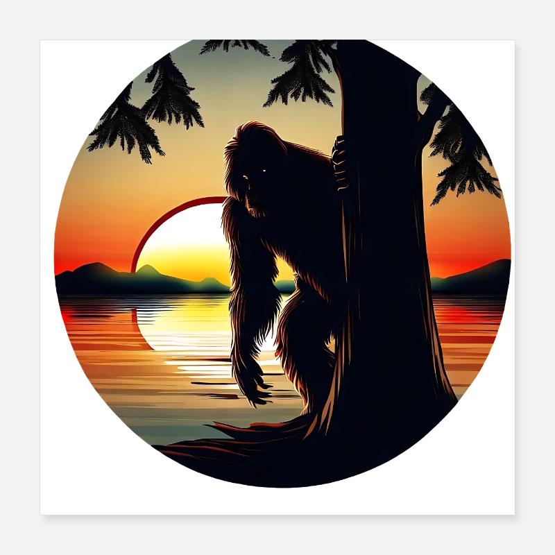Coucher de soleil sur le Bigfoot Poster 40 x 40 cm