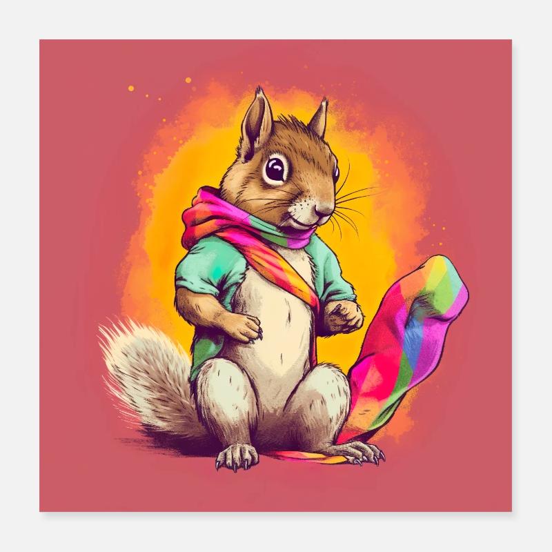 Pride LGBT Eichhörnchen Poster 40x40 cm