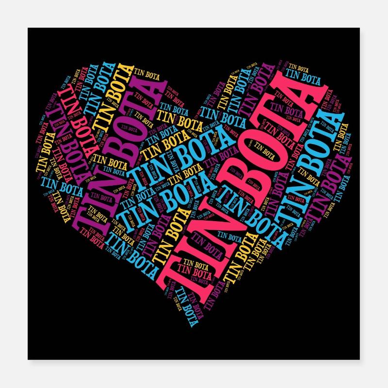 poster tin bota word cloud heart Emilia Romagna Poster 16" x 16" (40x40 cm)