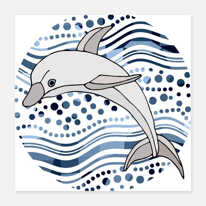 Delfin Poster 40x40 cm
