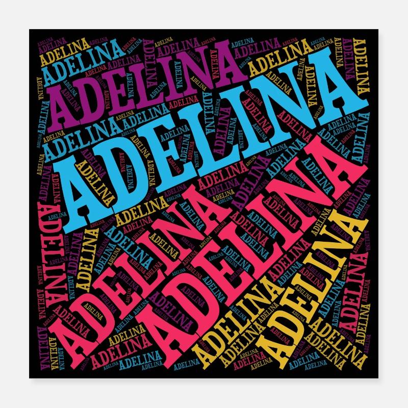 affiche Adelina idée cadeau nuage de mots Poster 40 x 40 cm