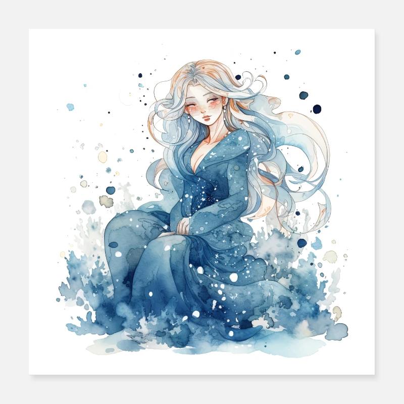 wunderbare Winter EisKönigin - Poster 40x40 cm - Weiß