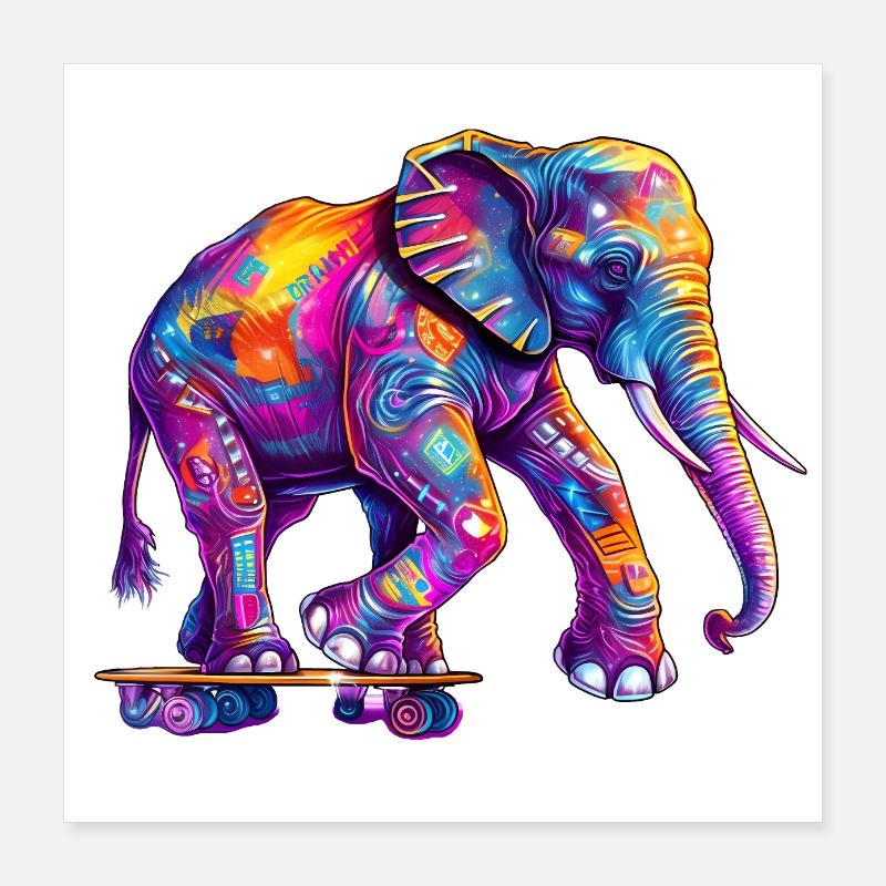 Metall Elephantastic Poster 40x40 cm
