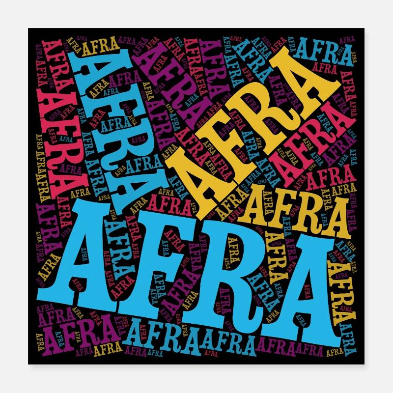 Poster Afra Collage Wortwolke Tag Geschenkidee Poster 40x40 cm