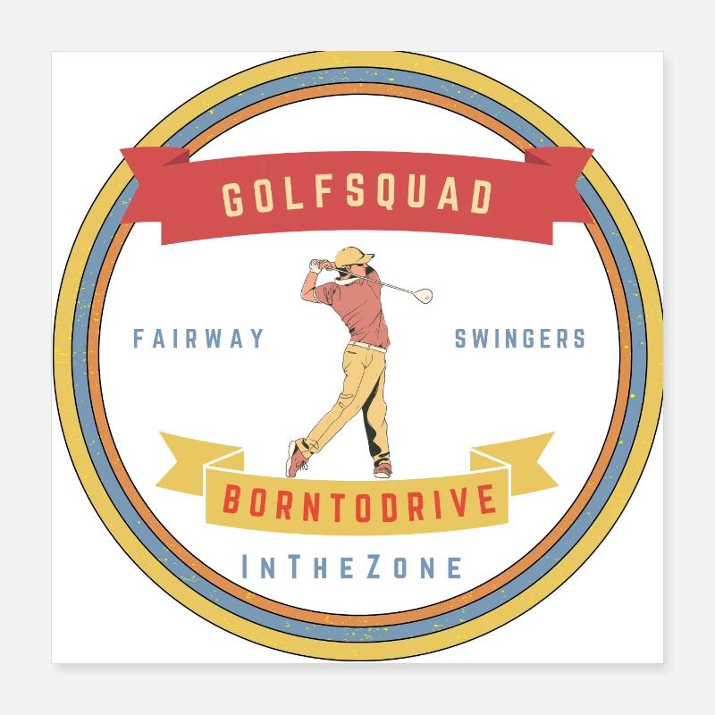 Golf Squad Mann Poster 40x40 cm