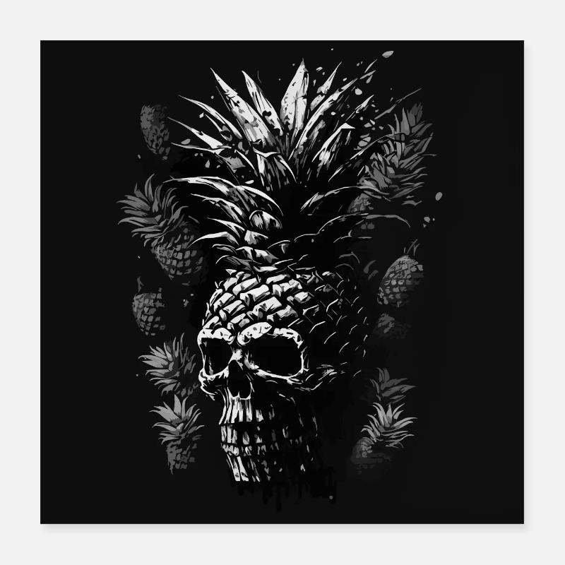 Fruit d’ananas effrayant Poster 40 x 40 cm