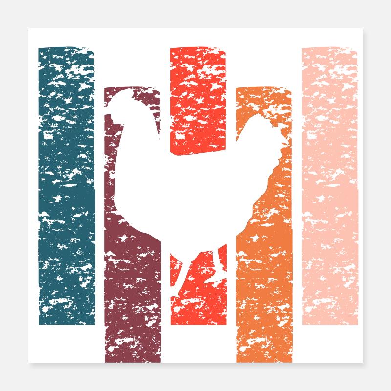 Poule cadeau Vintage Poster 40 x 40 cm