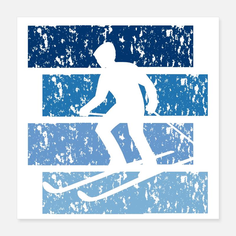 Vintage Geschenk Ski Poster 40x40 cm