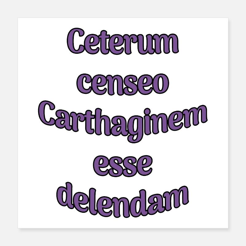 Ceterum censeo Carthaginem esse delendam Poster 16" x 16" (40x40 cm)
