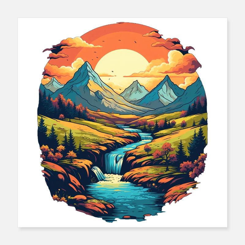 Paysage Poster 40 x 40 cm