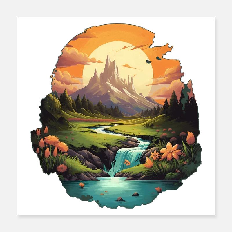 Landschaft Poster 40x40 cm