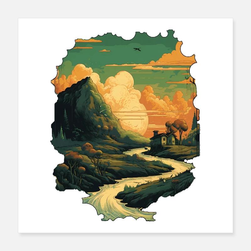 Paysage Poster 40 x 40 cm