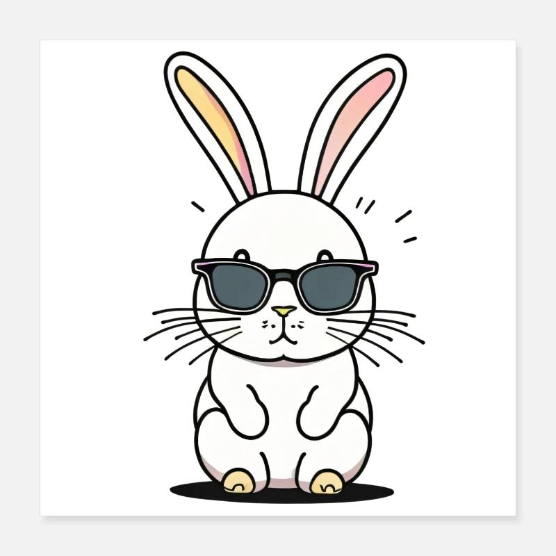 Rabbit Sonnenbrille Poster 40x40 cm