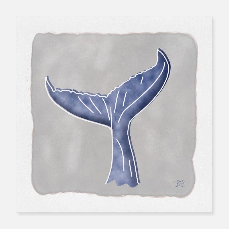 Aileron de baleine Poster 40 x 40 cm
