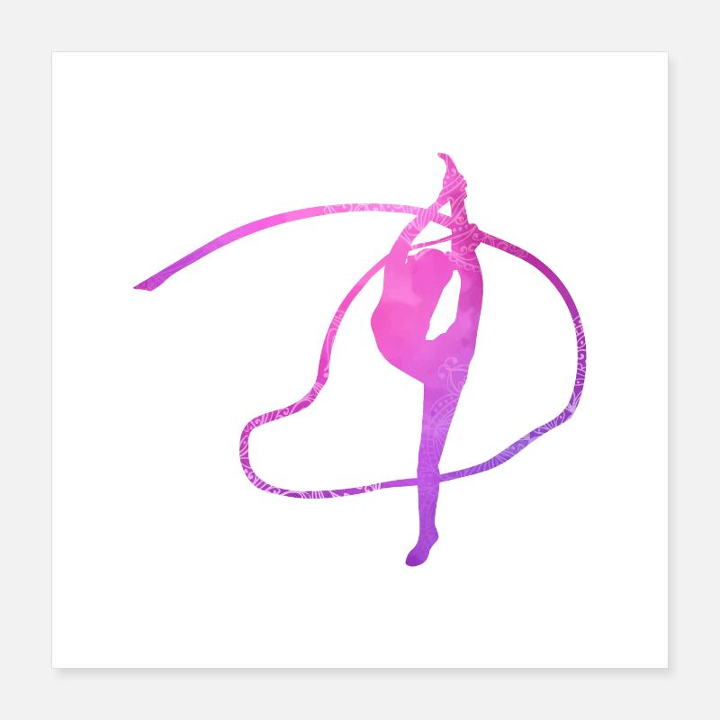 Akrobatische Gymnastik Mädchen Double Exposure Poster 40x40 cm