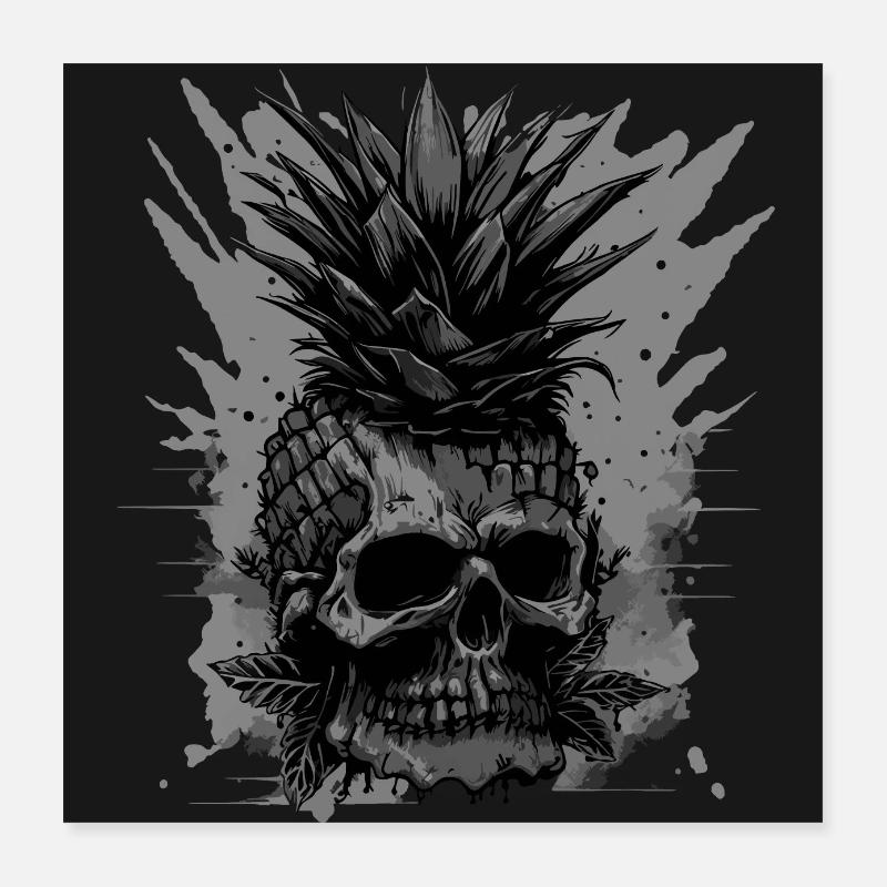 Creepy Pineapple Punk Poster 16" x 16" (40x40 cm)
