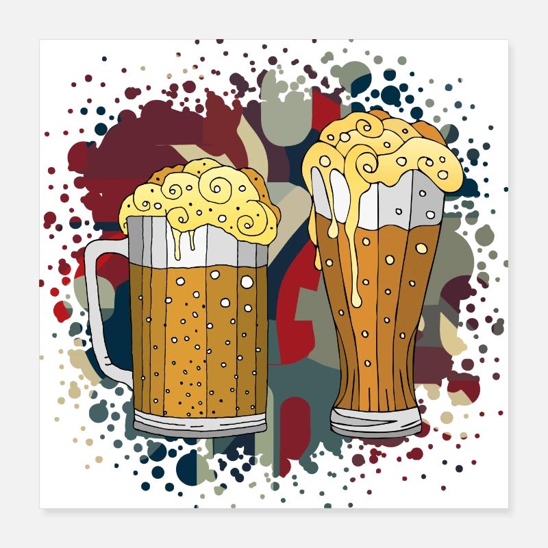 Becher und Glas Poster 40x40 cm