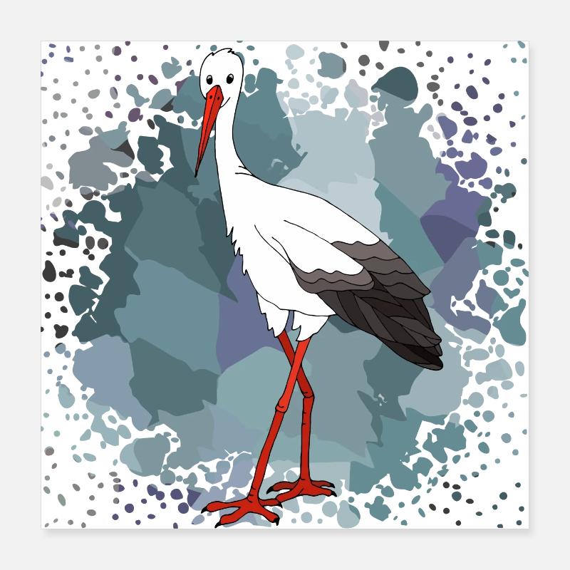 Cigogne Poster 40 x 40 cm
