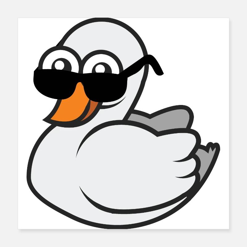 Canard cool avec des lunettes de soleil Poster 40 x 40 cm