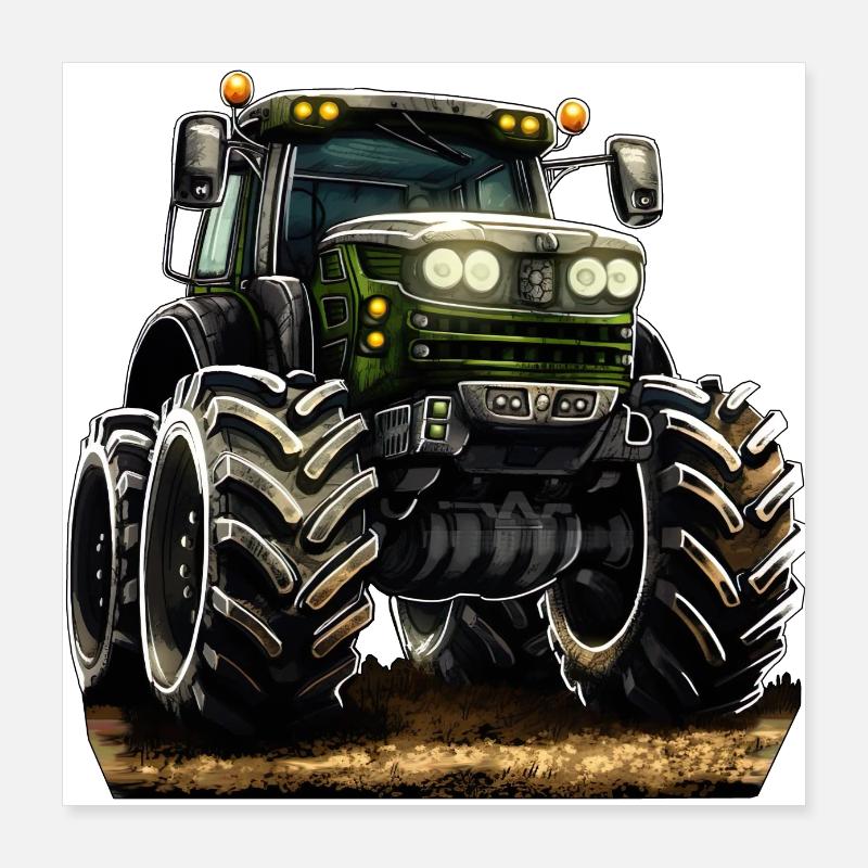 Ever larger tractors in agriculture Poster 16" x 16" (40x40 cm)