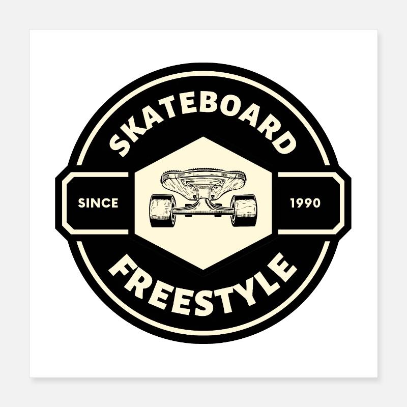 SKATEBOARD FREESTYLE X BOARD FACE Poster 40x40 cm