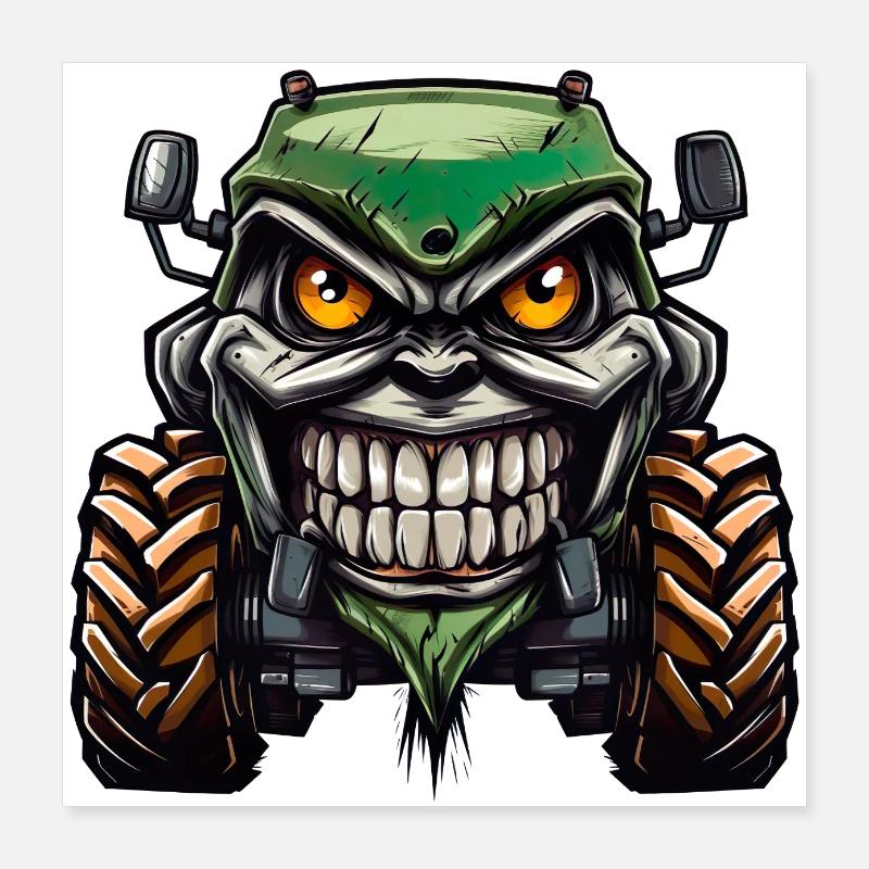 Grim tractor reflects farmers' anger Poster 16" x 16" (40x40 cm)