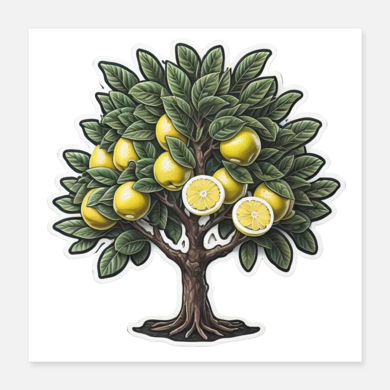 Zitronenbaum Poster 40x40 cm