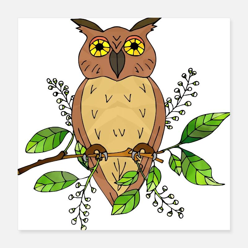 Owl bird Poster 16" x 16" (40x40 cm)