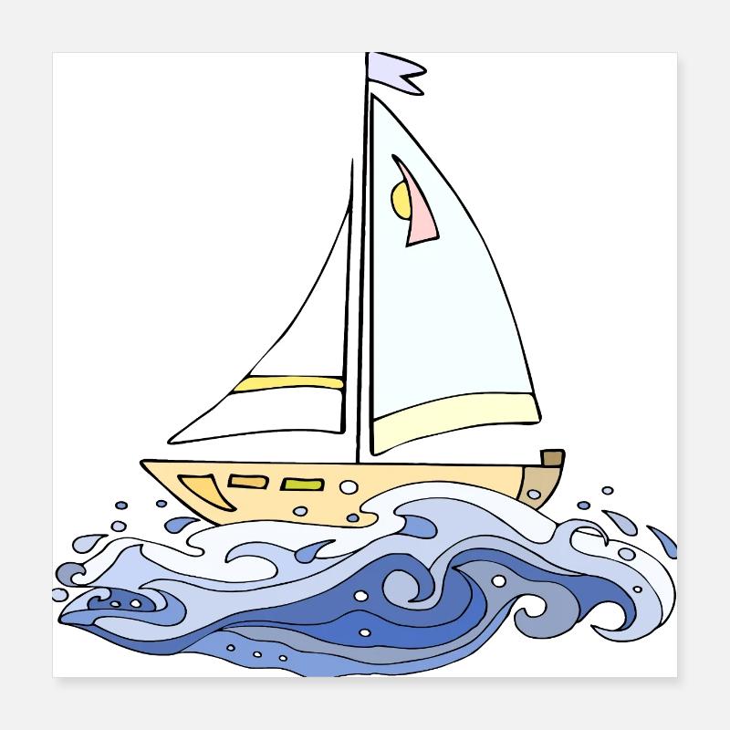 Sailboat Poster 16" x 16" (40x40 cm)