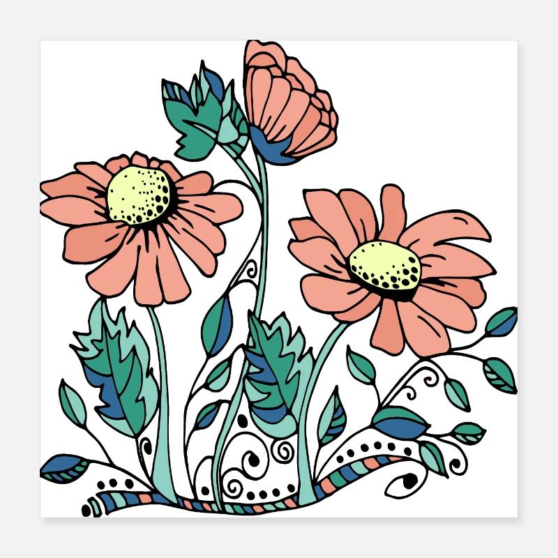 Fleur Poster 40 x 40 cm