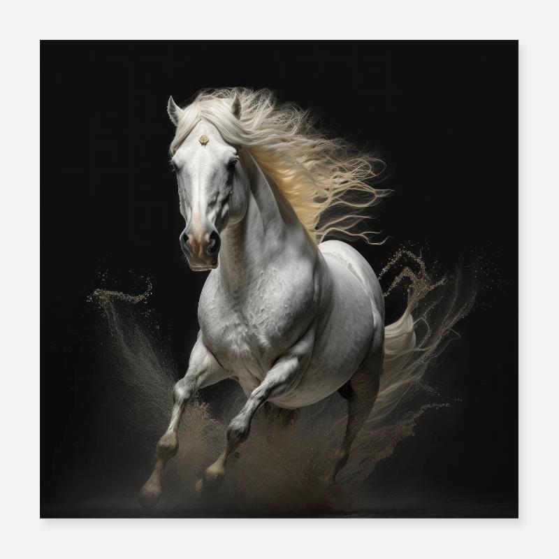 Cheval blanc Poster 40 x 40 cm