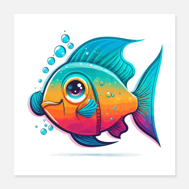 Drôle de poisson Poster 40 x 40 cm