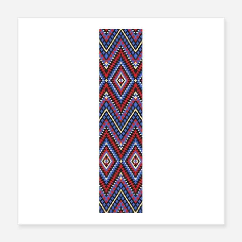Monogram Letter I- geometric pattern Poster 16" x 16" (40x40 cm)