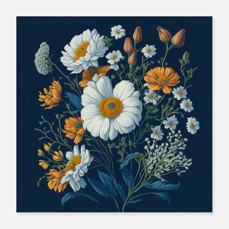 Blumen Poster 40x40 cm