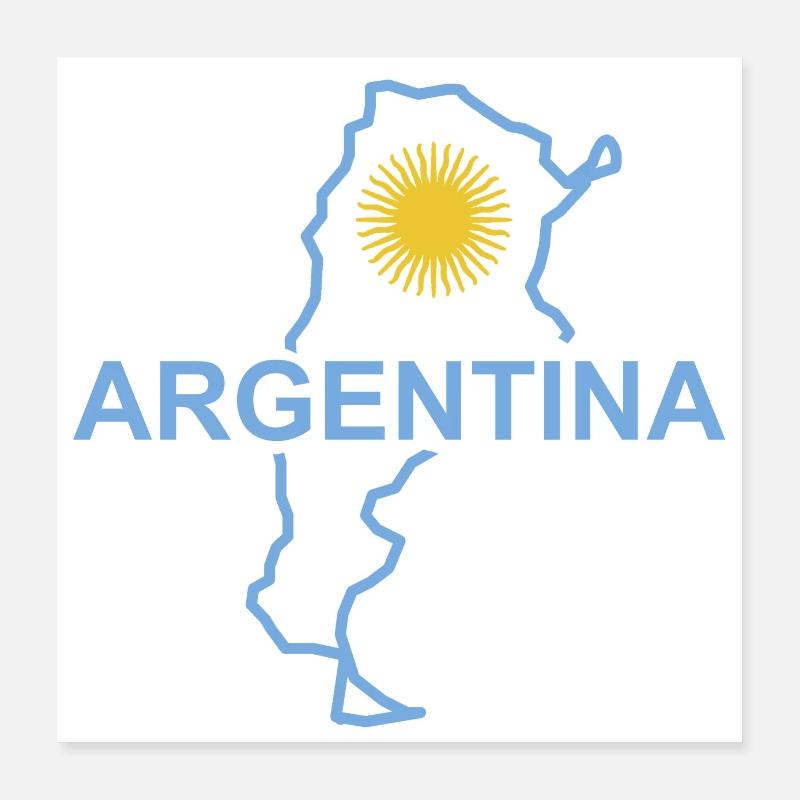 Map of Argentina Poster 16" x 16" (40x40 cm)