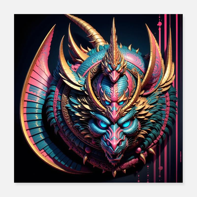 Fantastic creature shield Poster 16" x 16" (40x40 cm)