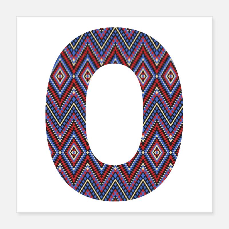 Monogramm Buchstabe O - geometrisches Muster Poster 40x40 cm