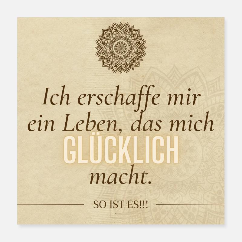 POSITIVE EINSTELLUNG MINDSET Motivation Poster 40x40 cm