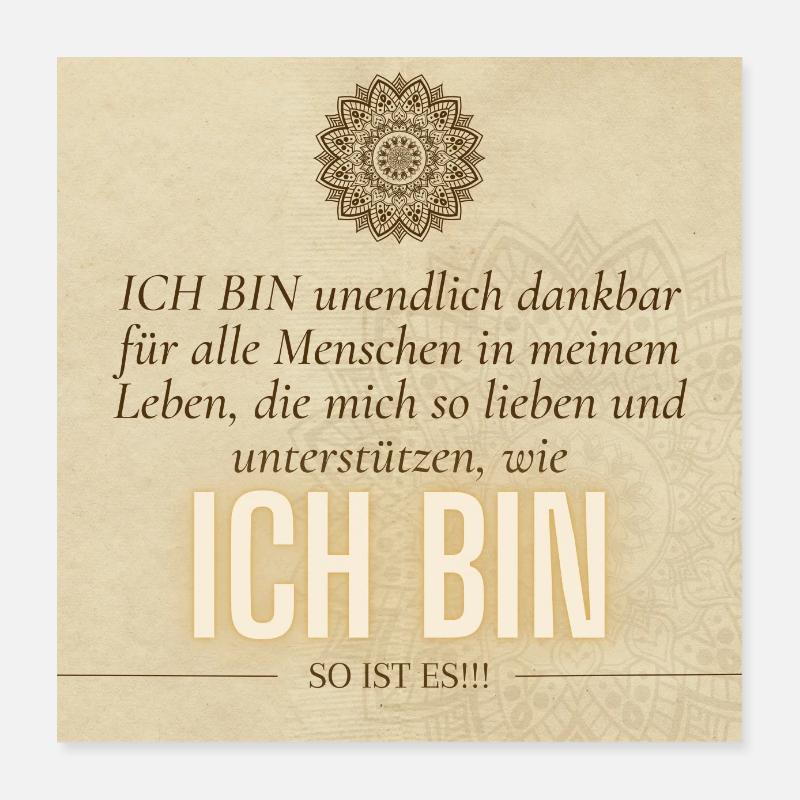 POSITIVE EINSTELLUNG MINDSET Motivation - Poster 40x40 cm - Weiß