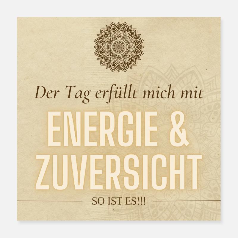 POSITIVE EINSTELLUNG MINDSET Motivation Poster 40x40 cm