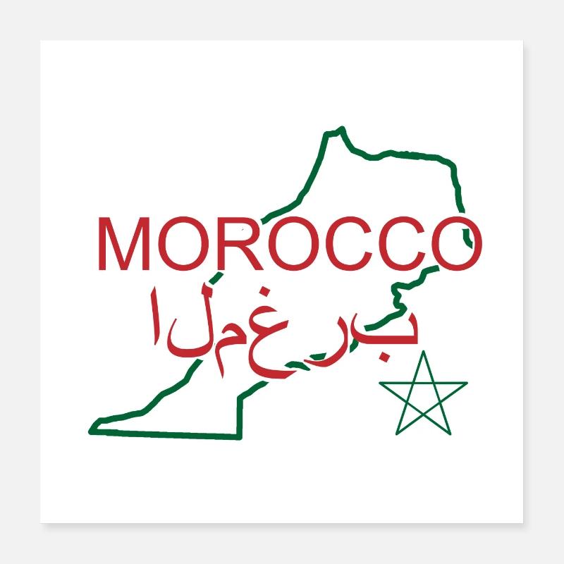 Carte du Maroc Poster 40 x 40 cm
