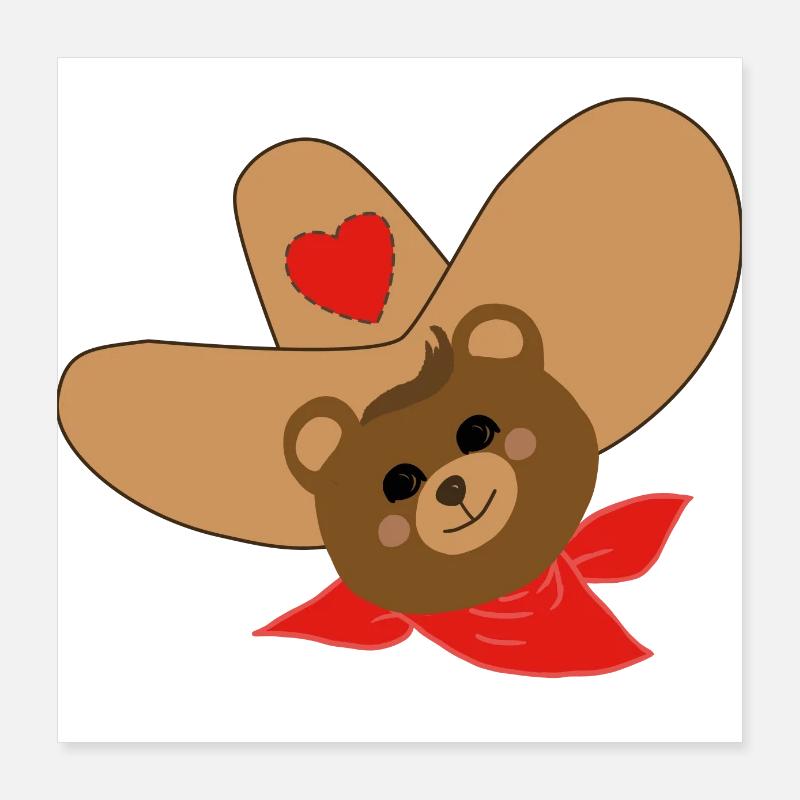 Western bear Poster 16" x 16" (40x40 cm)