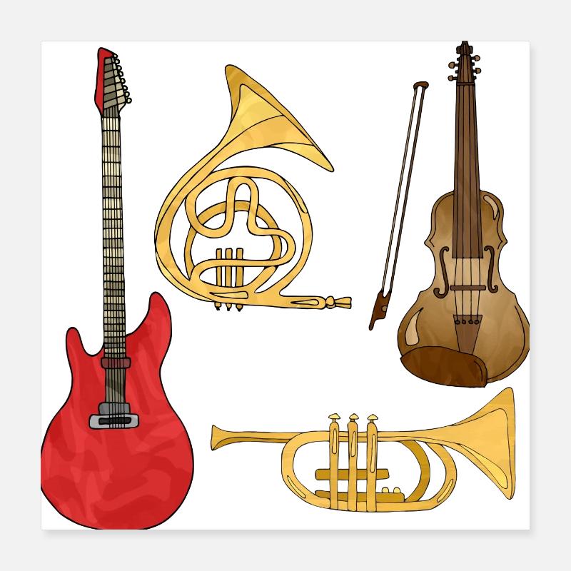 Instruments de musique Poster 40 x 40 cm