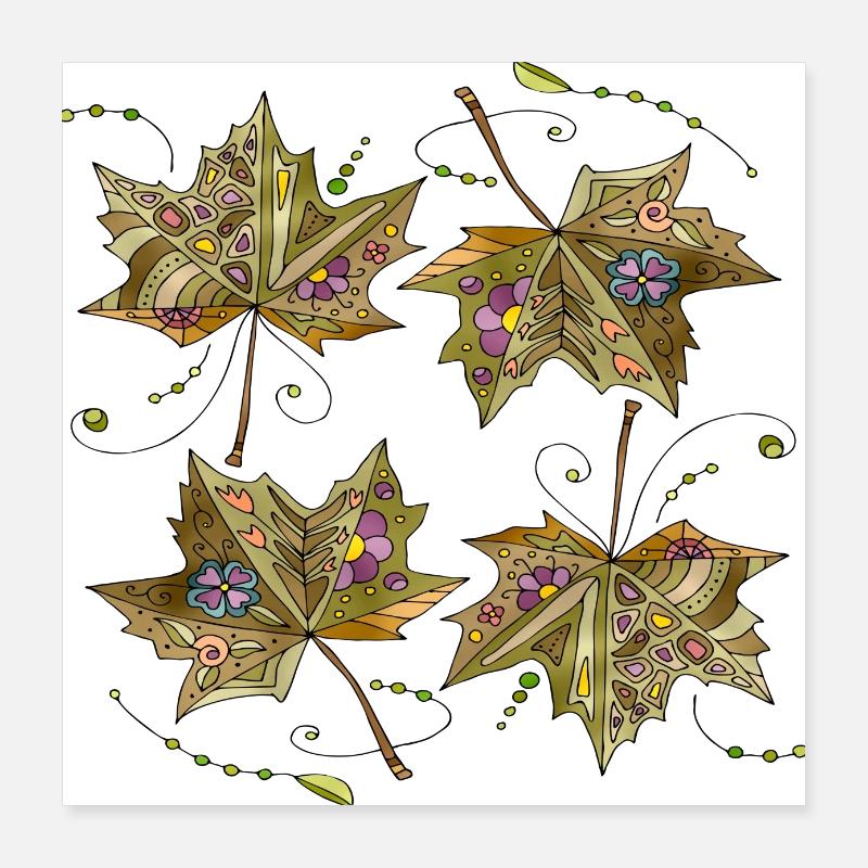 foglie Poster 40x40 cm