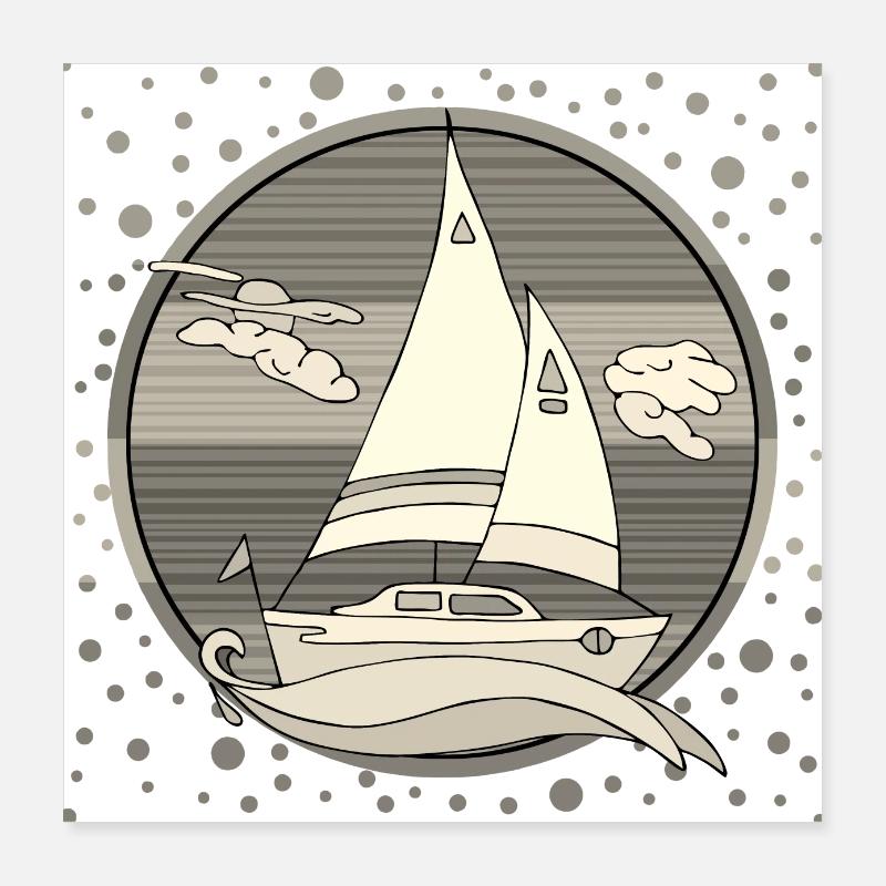 Segelboot Poster 40x40 cm